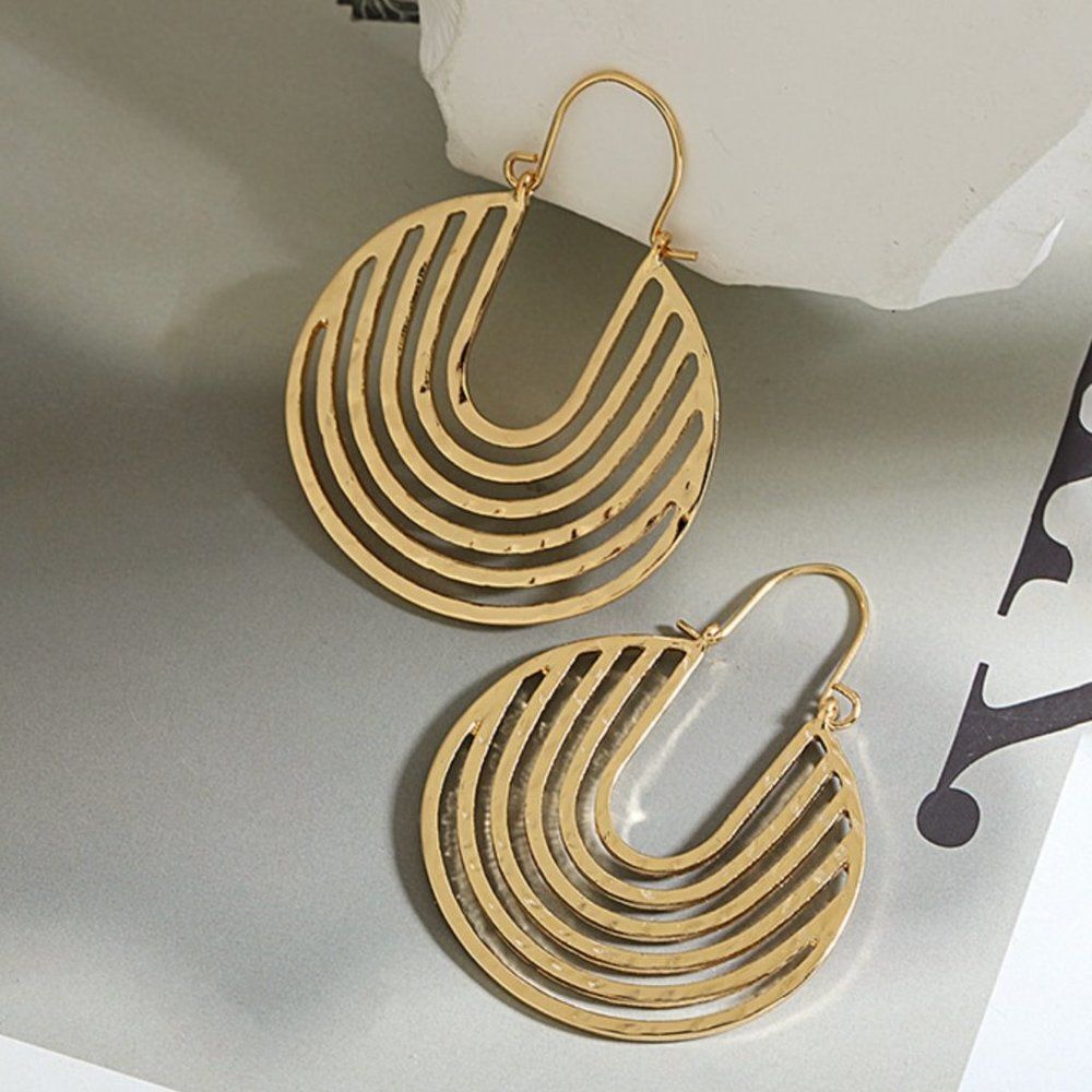 Anthropologie Gold and Silver Geometric Earrings - Picture 9 of 13